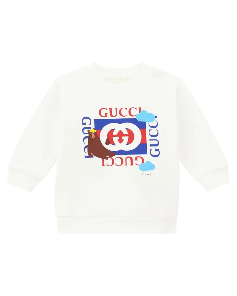 Gucci X Euan Roberts Baby Sweatshirt aus Baumwolle Weiß