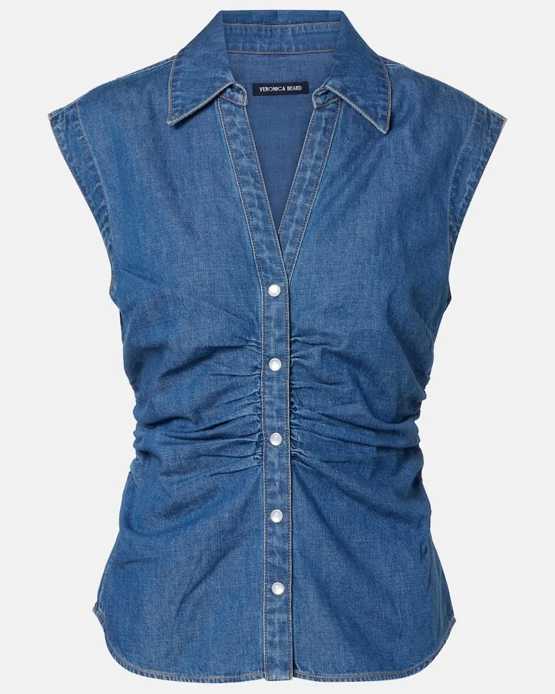 Veronica Beard Top Sera aus Denim Blau