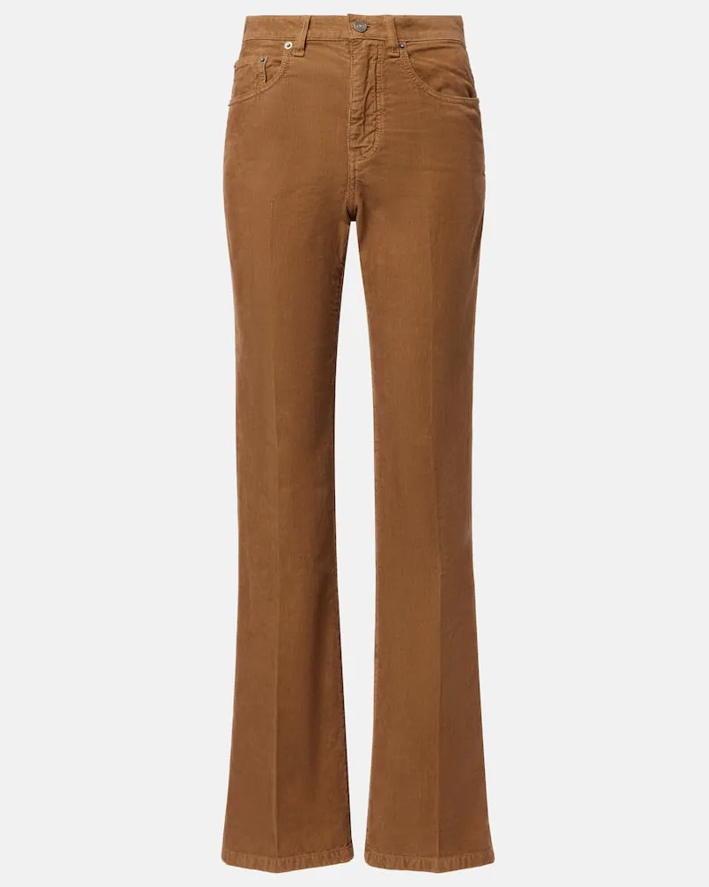 Saint Laurent Weite Hose Clyde aus Baumwoll-Cord Braun