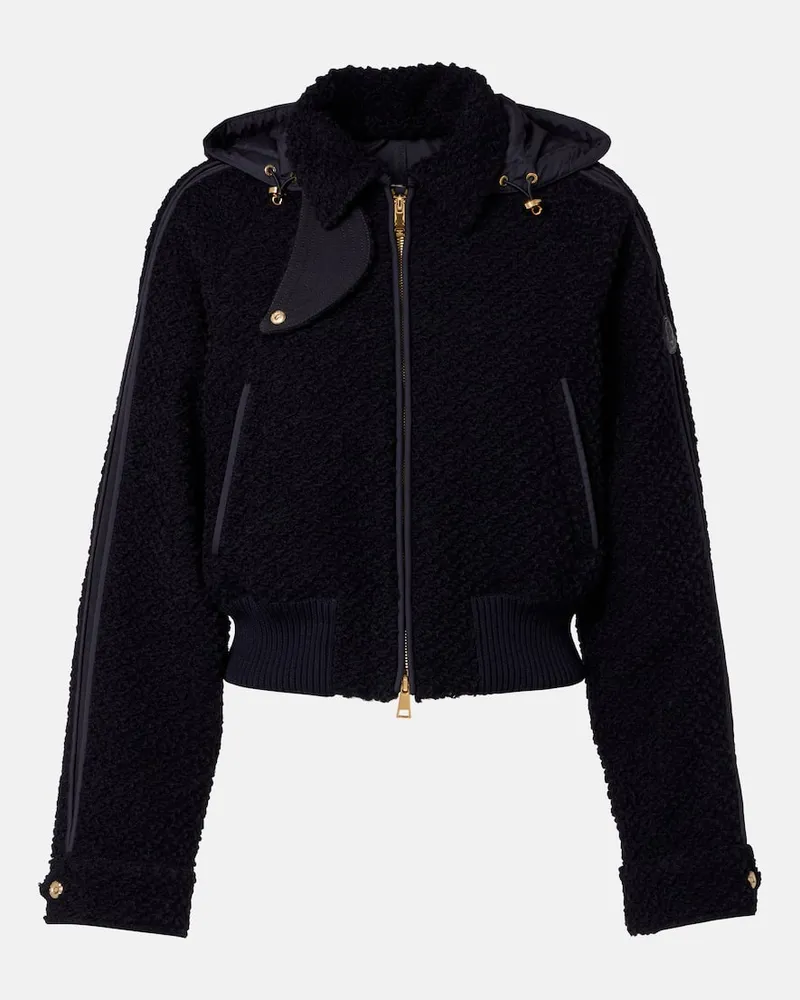 Moncler Daunenjacke aus Schurwolle Blau