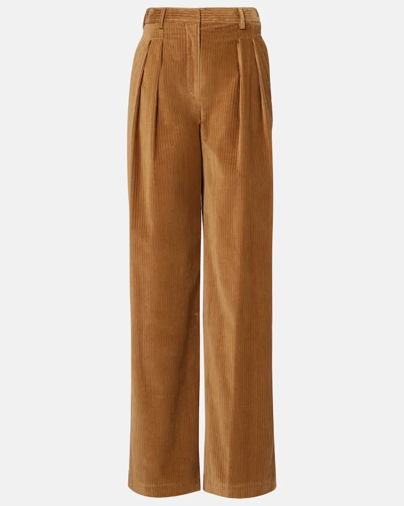 Altuzarra Weite Hose Pip aus Baumwoll-Cord Beige