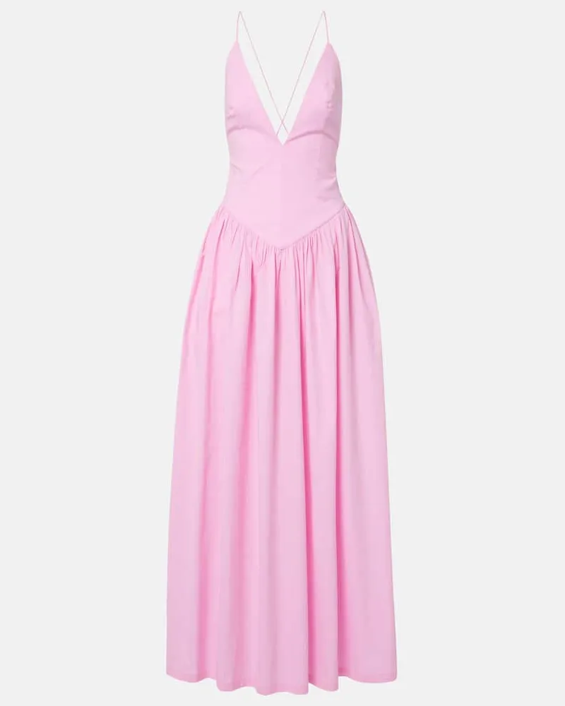 Adriana Degreas Maxikleid aus Baumwolle Rosa