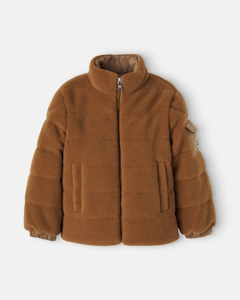 Moncler Jacke Mich aus Teddyfleece mit Daunen Braun