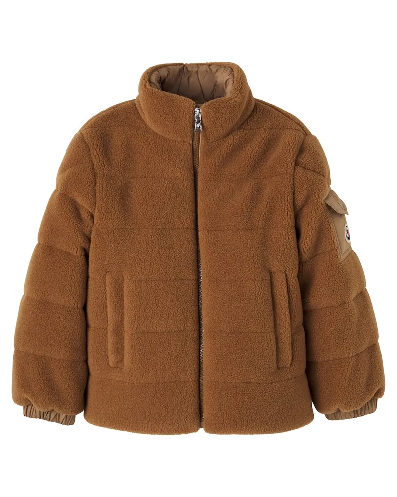 Moncler Jacke Mich aus Teddyfleece Braun