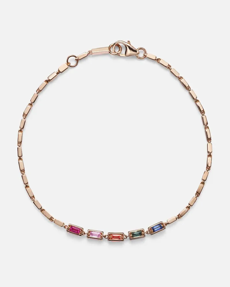 Suzanne Kalan Armband Block-Chain Mini aus 18kt Roségold mit Saphiren Gold