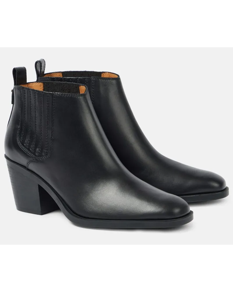 TOD'S Ankle Boots aus Leder Schwarz