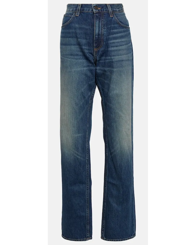 Nili Lotan Mid-Rise Straight Jeans Taylor Blau