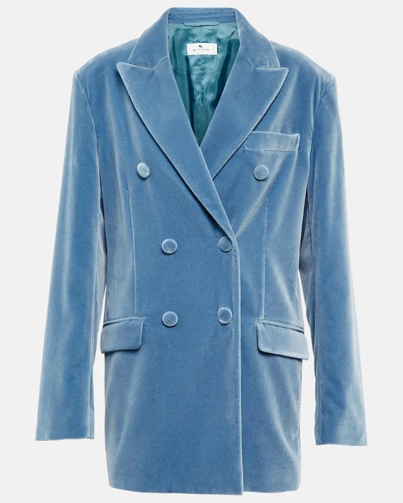 Etro Oversize-Blazer aus Samt Blau