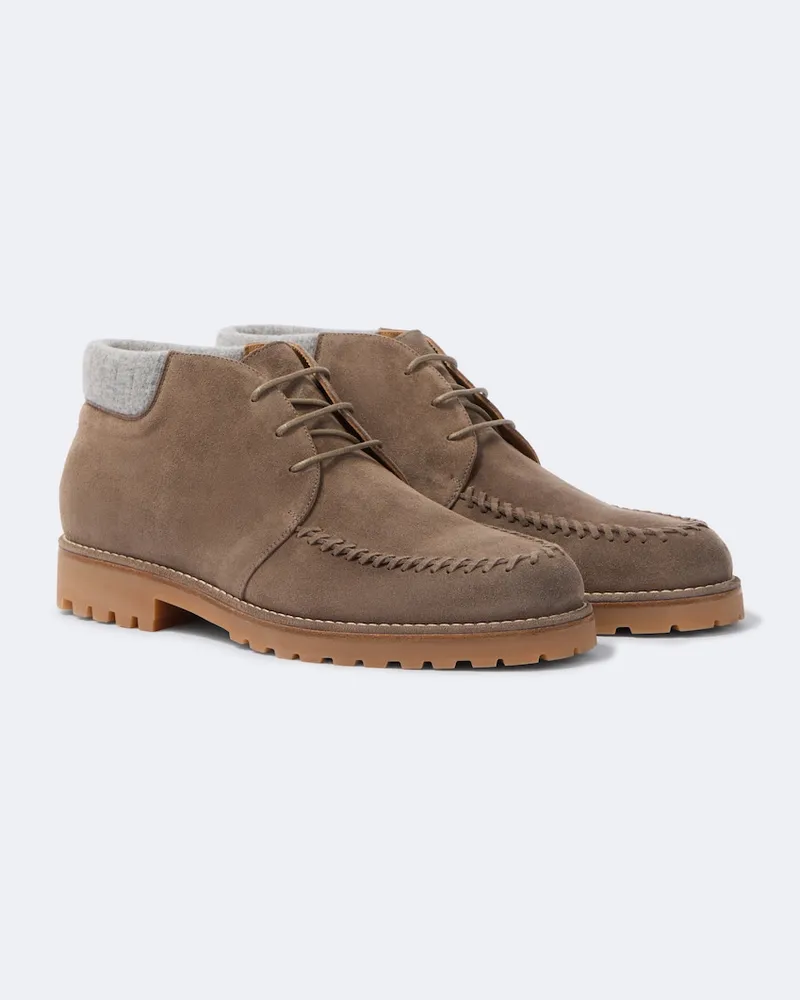 Eleventy Desert Boots aus Veloursleder Grau