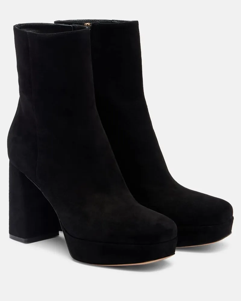 Gianvito Rossi Ankle Boots Daisen 95 aus Veloursleder Schwarz