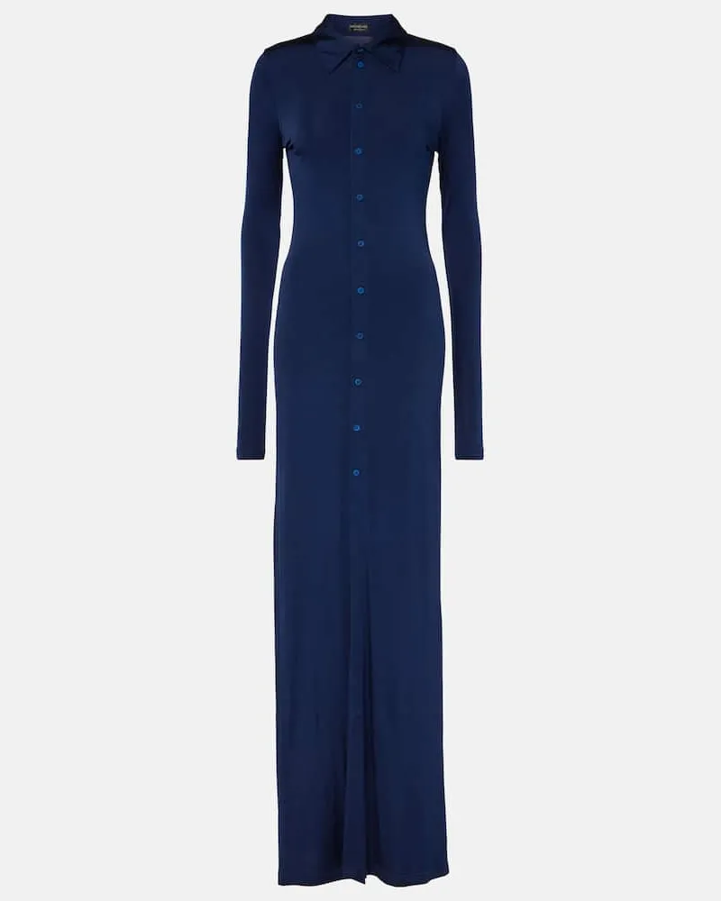 Balenciaga Maxikleid aus Jersey Blau