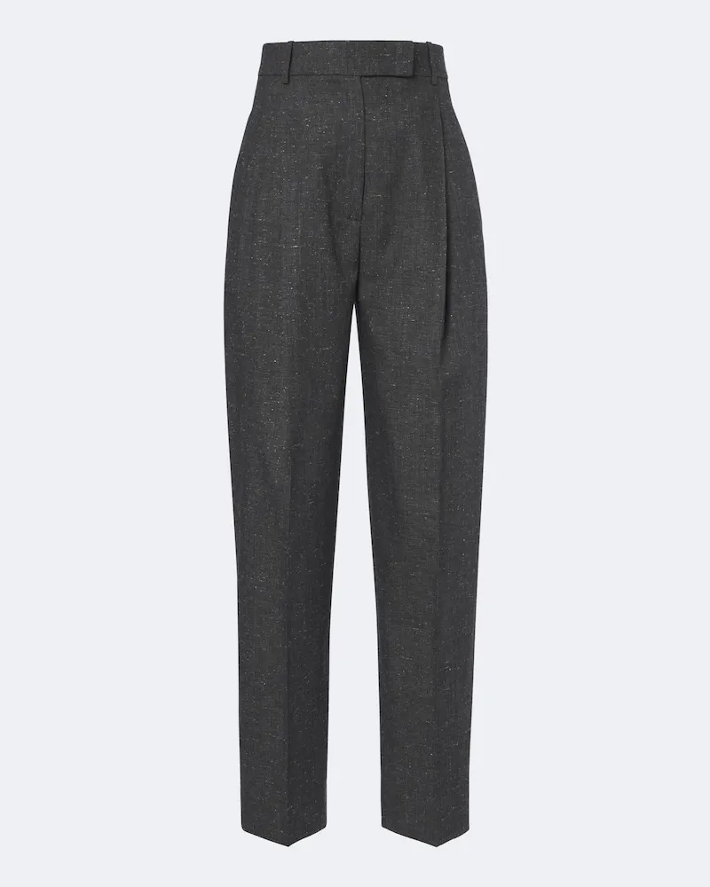 Róhe Róhe Gerade Hose Daria aus einem Wollgemisch Grau