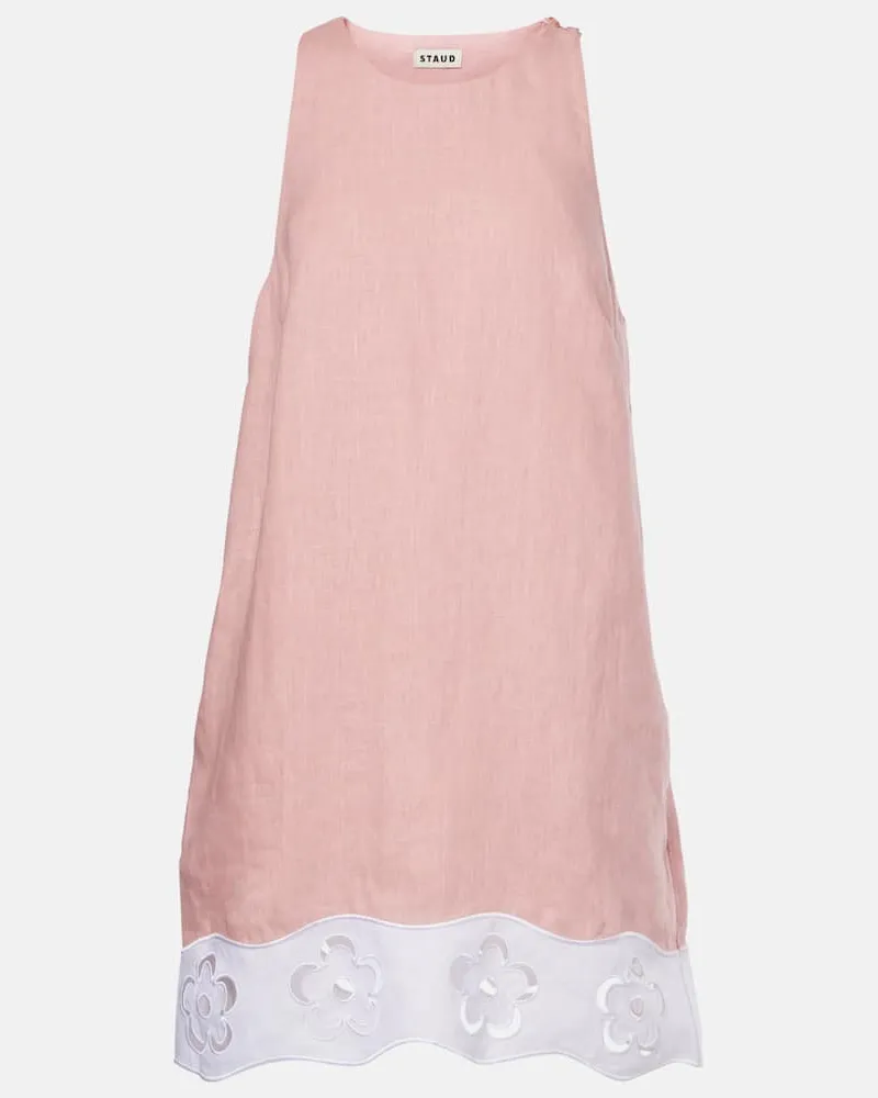 STAUD Minikleid Mika aus Leinen Pink