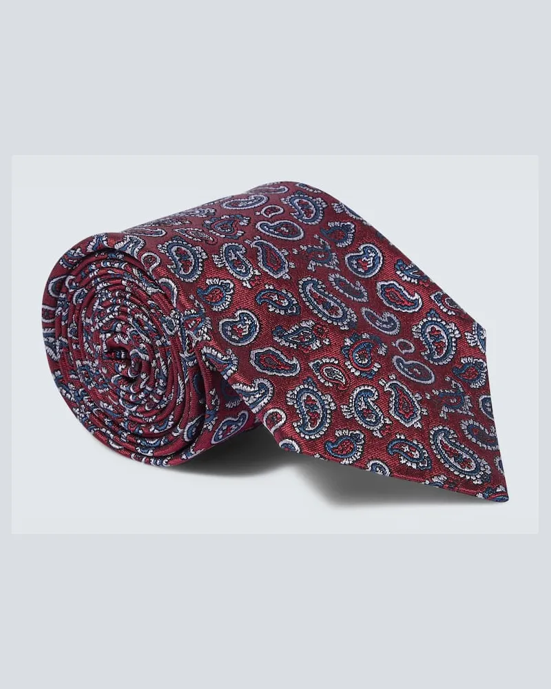 Etro Krawatte Paisley aus Seiden-Twill Burgunderrot