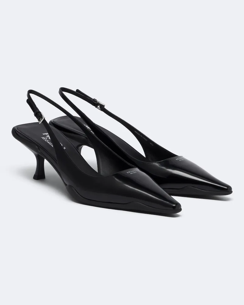Prada Slingback-Pumps aus Leder Schwarz