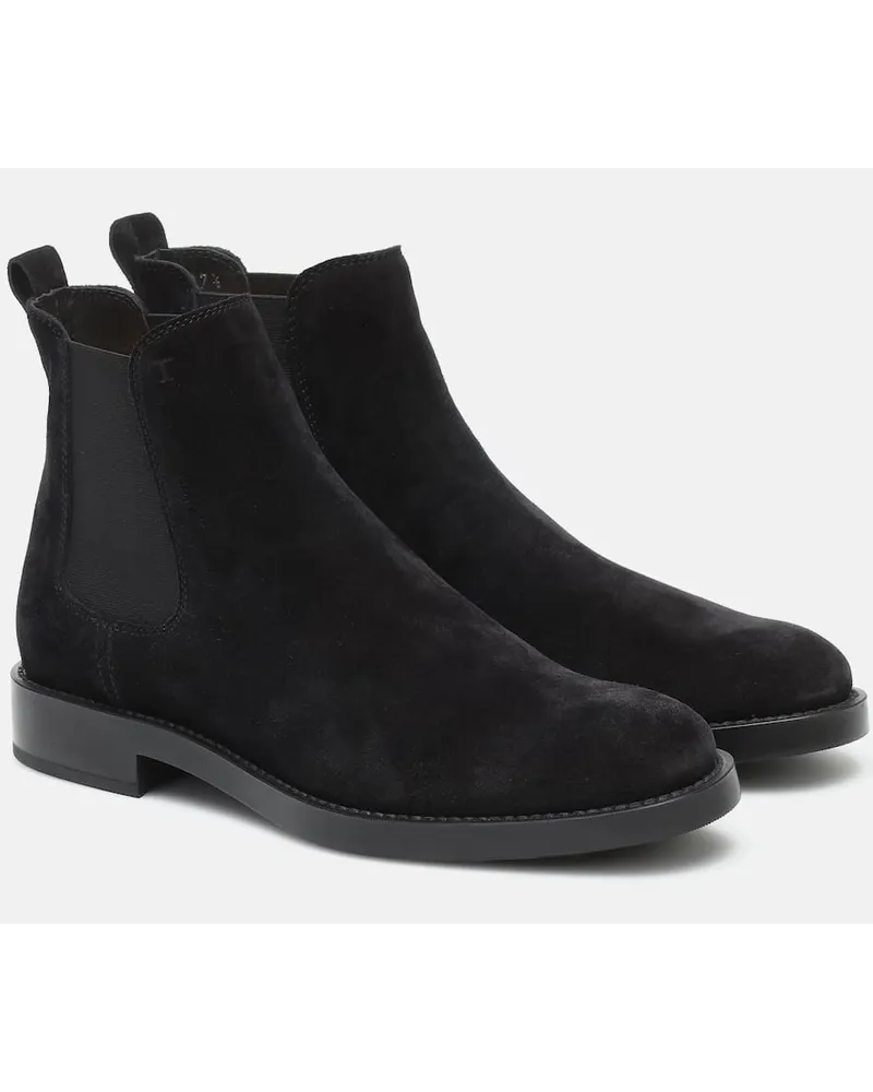 TOD'S Chelsea Boots aus Veloursleder Schwarz