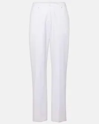 Valentino Garavani Schmale Low-Rise-Hose aus Baumwolle Weiss