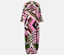 Bedruckter Kaftan Vivara aus Seidensatin