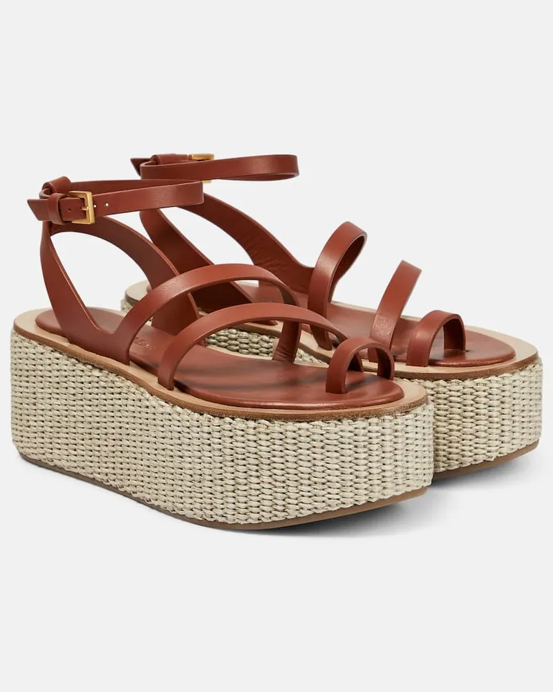 Max Mara Espadrille-Sandalen Biarritz aus Leder Braun