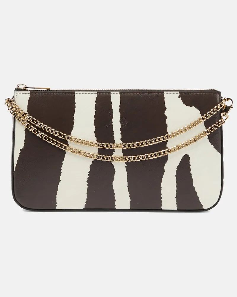 Christian Louboutin Clutch Loubila aus Leder Weiß