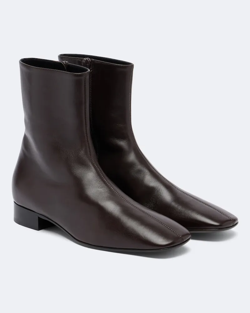 The Row Ankle Boots Cindy aus Leder Braun