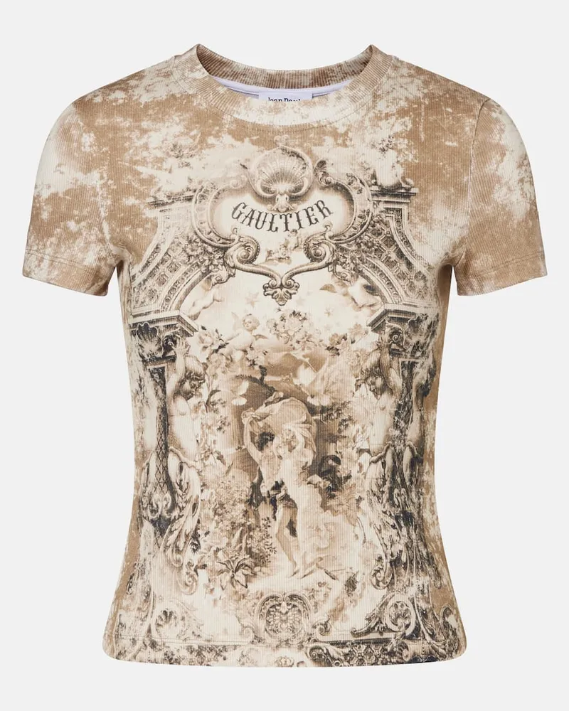 Jean Paul Gaultier T-Shirt Médaillon aus Jersey Beige