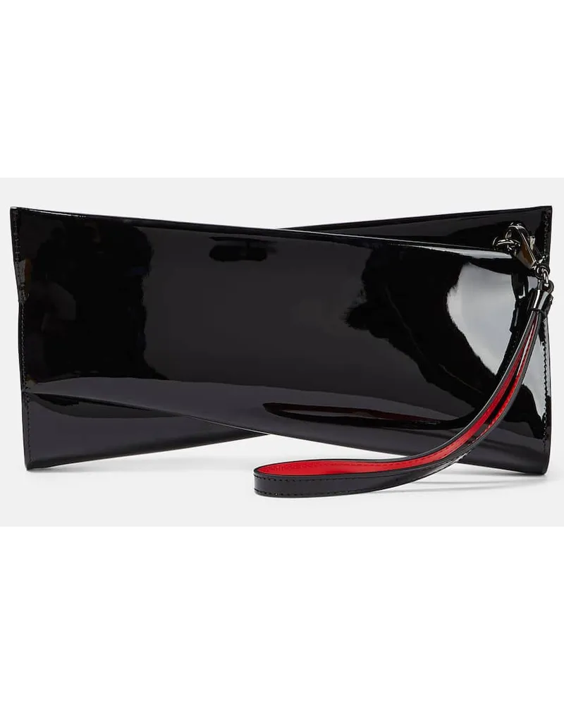 Christian Louboutin Clutch Loubitwist aus Lackleder Schwarz