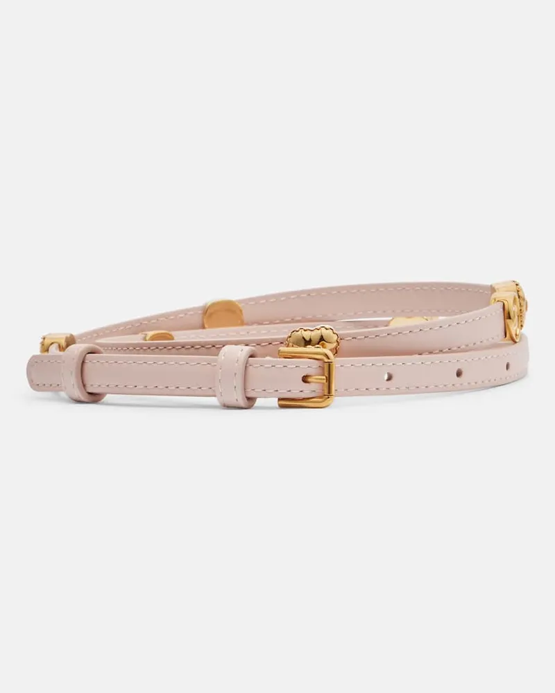 Dolce & Gabbana Verzierter Gürtel aus Leder Beige