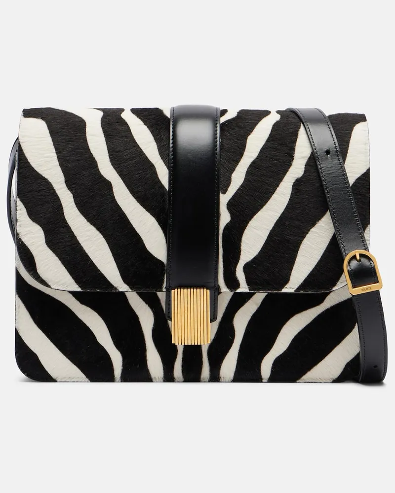 KHAITE Schultertasche Blake aus Kalbshaar Weiß