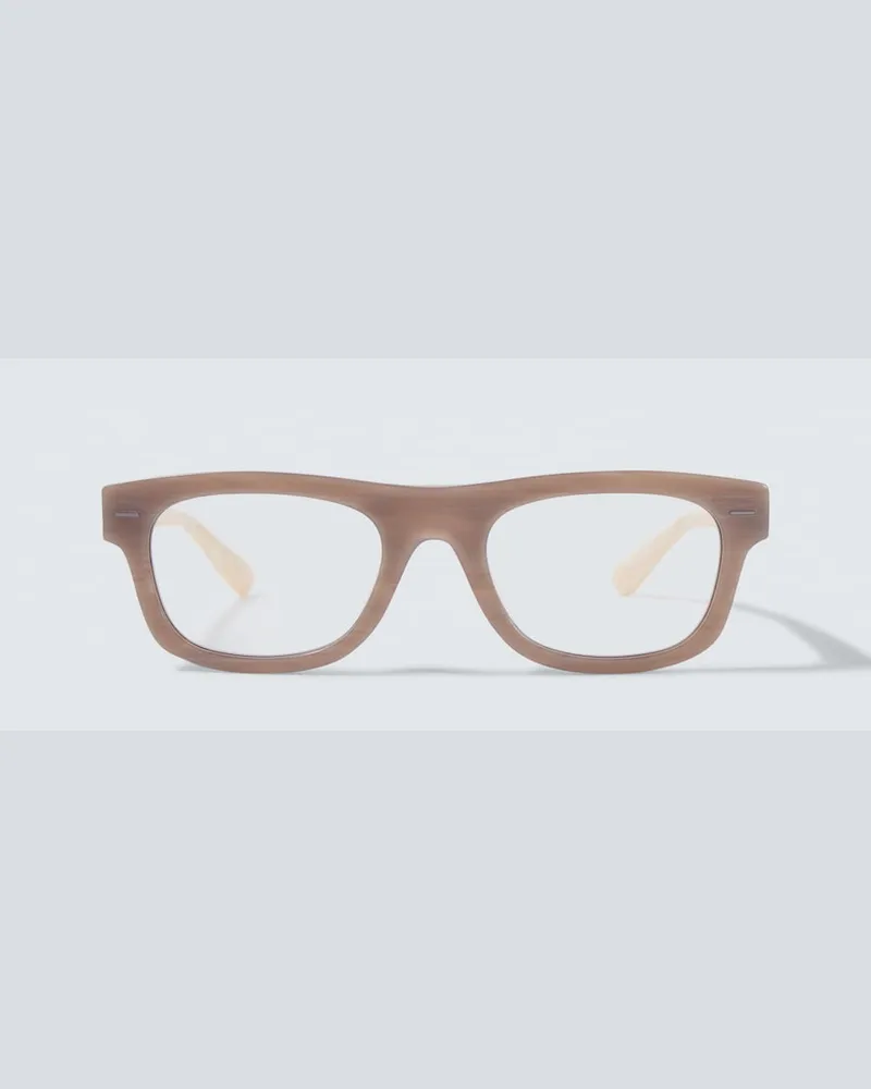 Brunello Cucinelli Eckige Brille Braun