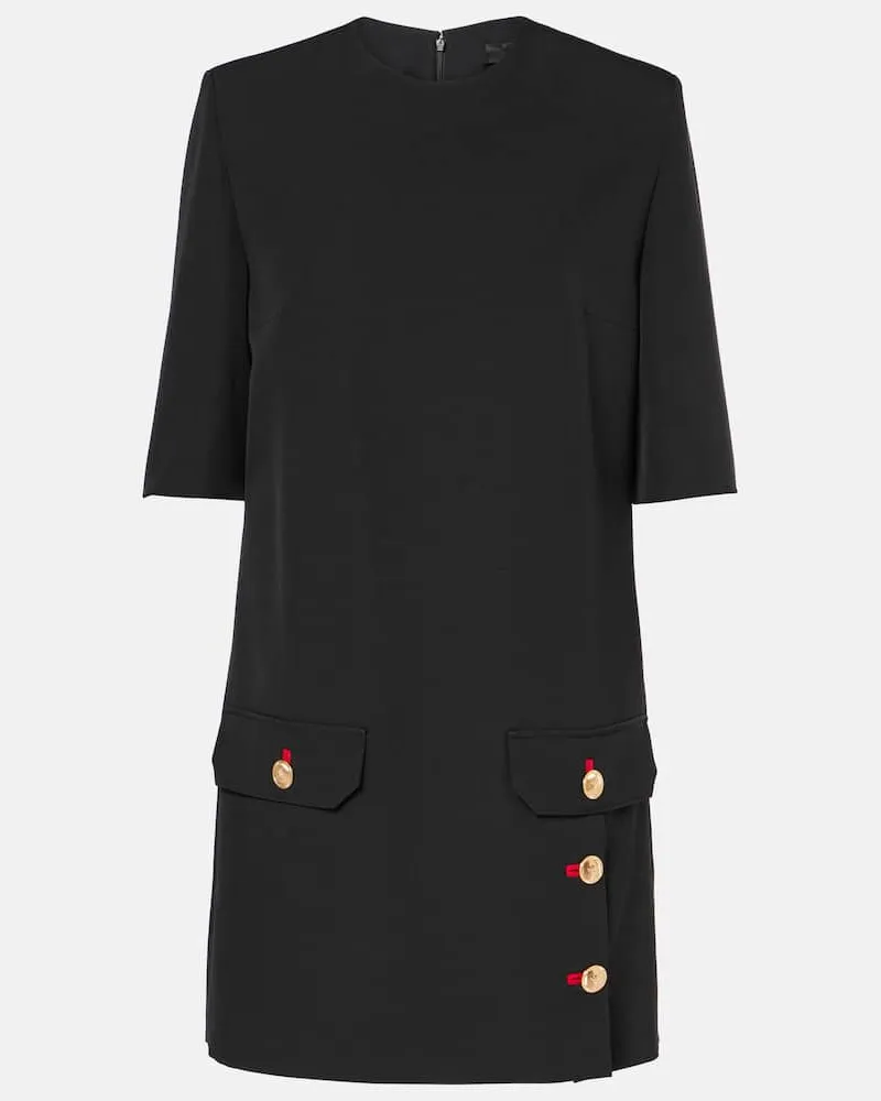 Versace Minikleid aus Wollgabardine Schwarz