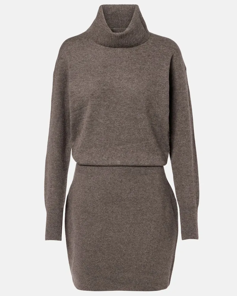 Veronica Beard Pulloverkleid aus Wolle und Kaschmir Braun