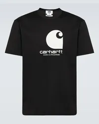 Junya Watanabe X Carhartt T-Shirt aus Baumwolle Schwarz