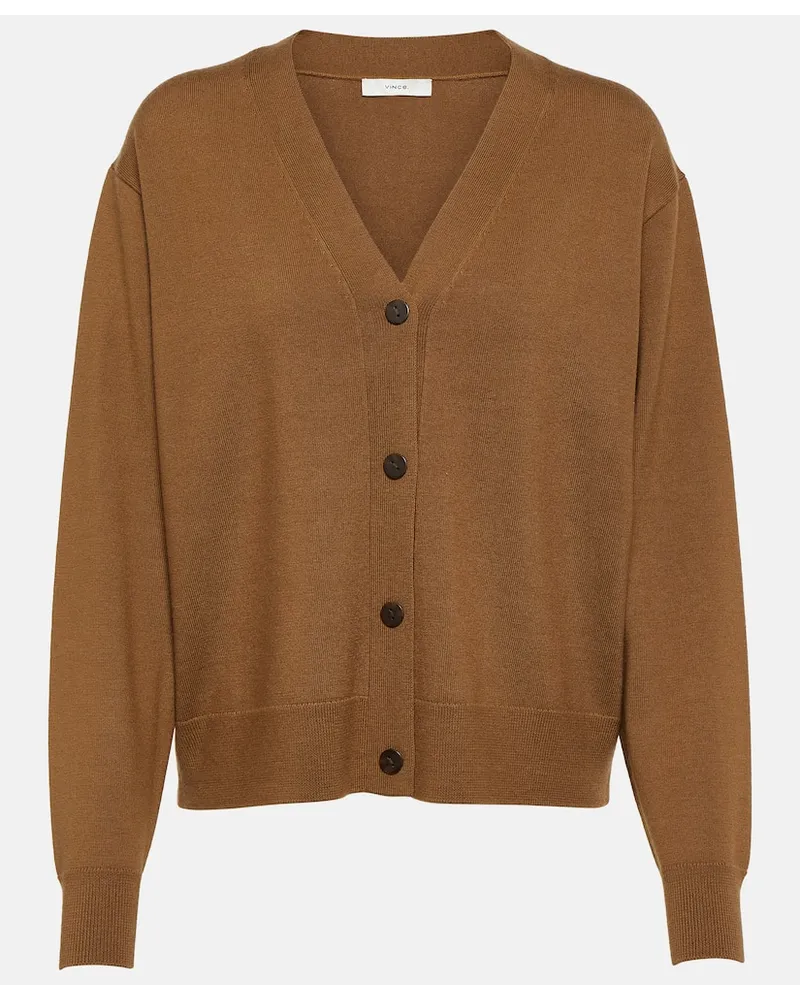 Vince Cardigan aus einem Wollgemisch Braun
