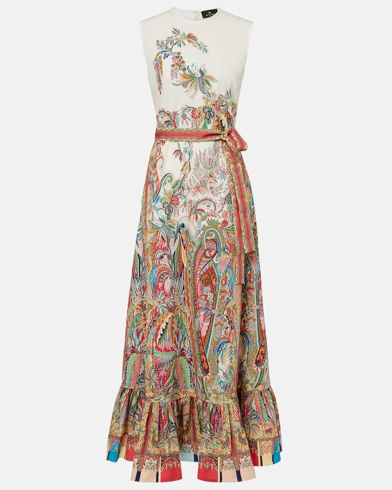 Etro Bedrucktes Maxikleid aus Baumwolle Multicolor