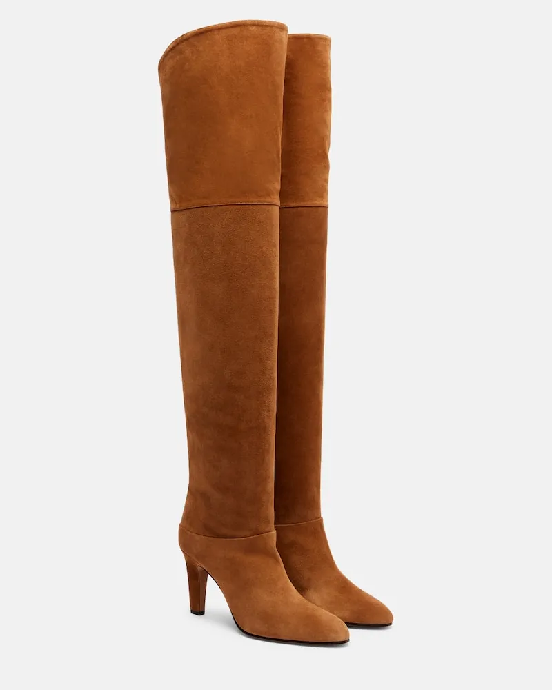 Chloé Chloé Overknee-Stiefel Eve 85 aus Veloursleder Braun