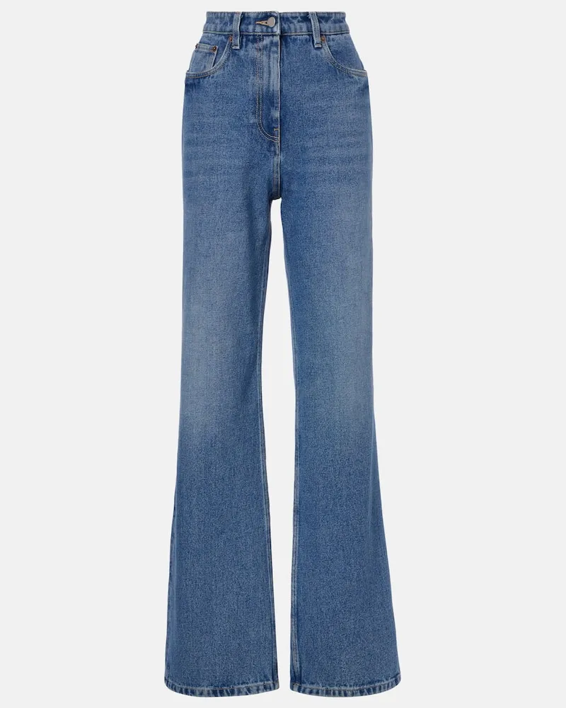 Prada High-Rise Wide-Leg Jeans Blau