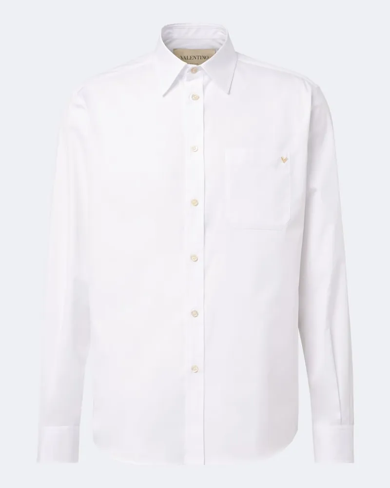 Valentino Garavani Oxford-Hemd VGold aus Baumwolle Weiß