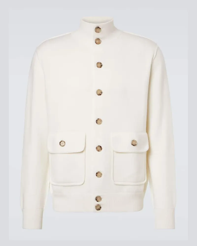 ALLUDE Jacke aus Wolle und Kaschmir Weiß