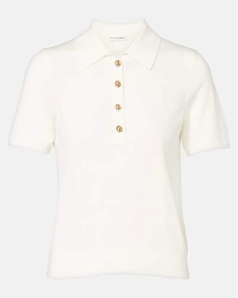 Altuzarra Polohemd Nemo aus einem Wollgemisch Weiß