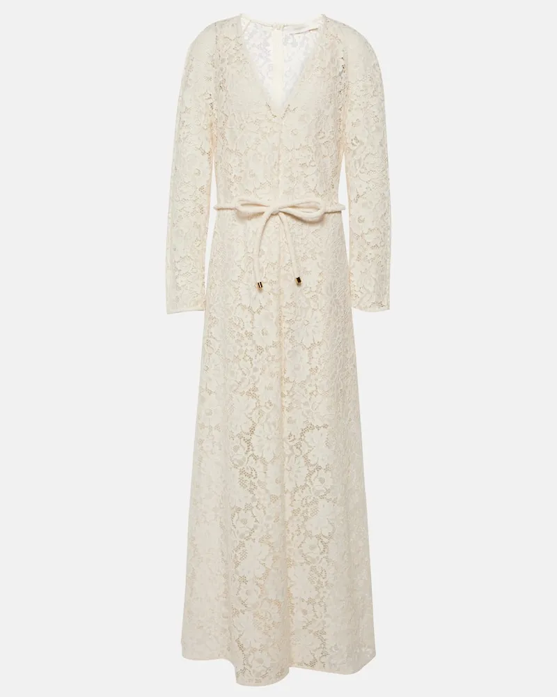 Zimmermann Maxikleid Matchmaker aus Spitze Weiß