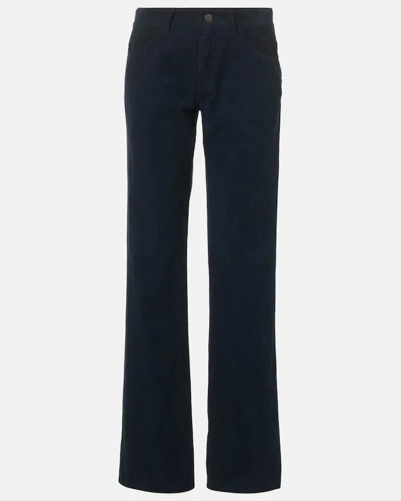 The Row Schmale Hose Carlyl aus Baumwoll-Cord Blau