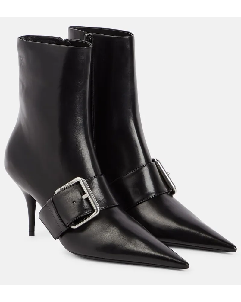 Balenciaga Ankle Boots Knife 80 aus Leder Schwarz