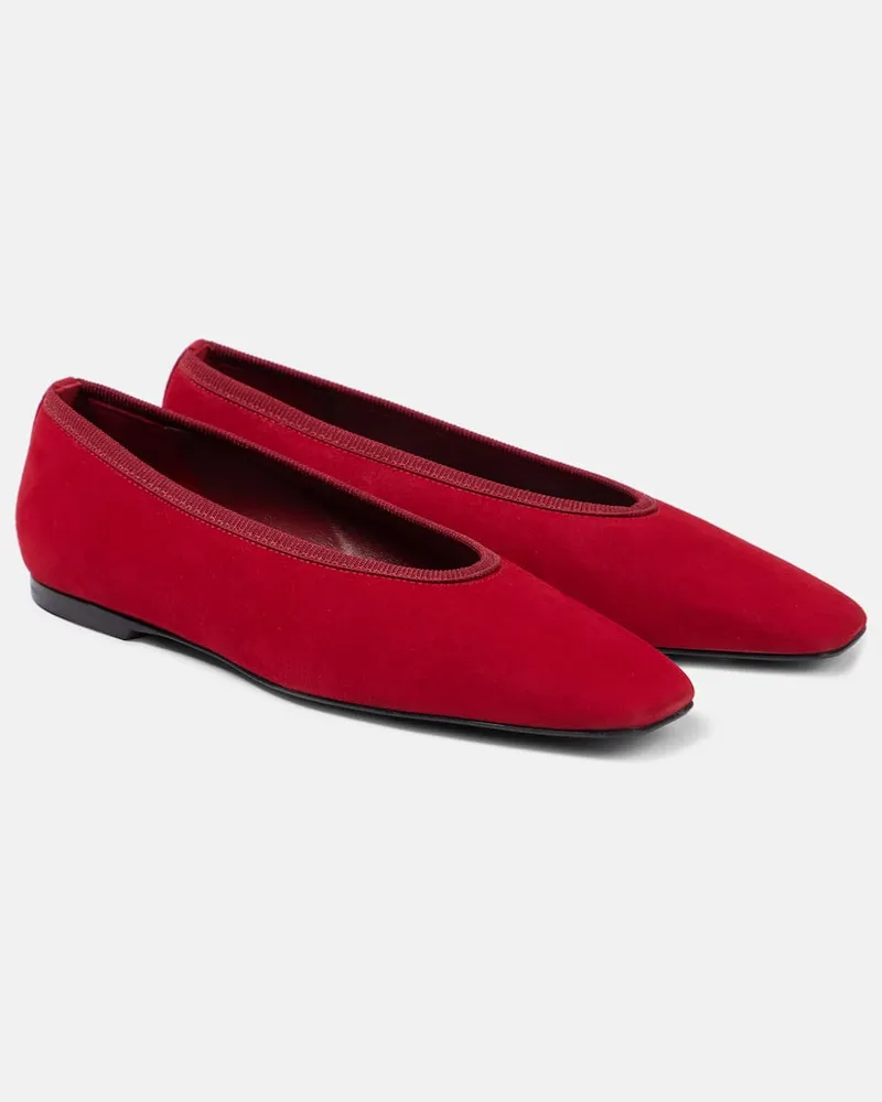 Totême Ballerinas aus Veloursleder Rot
