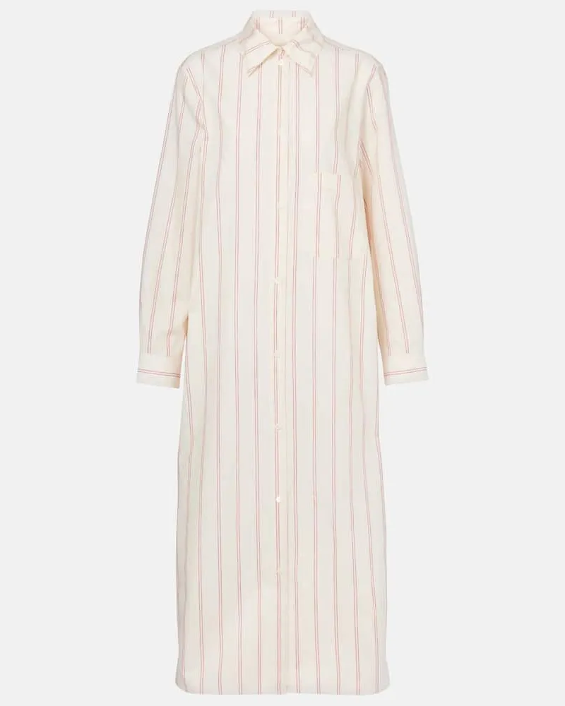 Totême Hemdblusenkleid aus Baumwolle und Seide Weiß