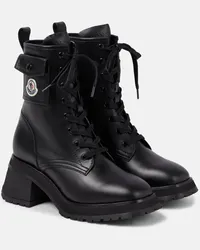 Moncler Schnuerstiefel Gigi aus Leder Schwarz