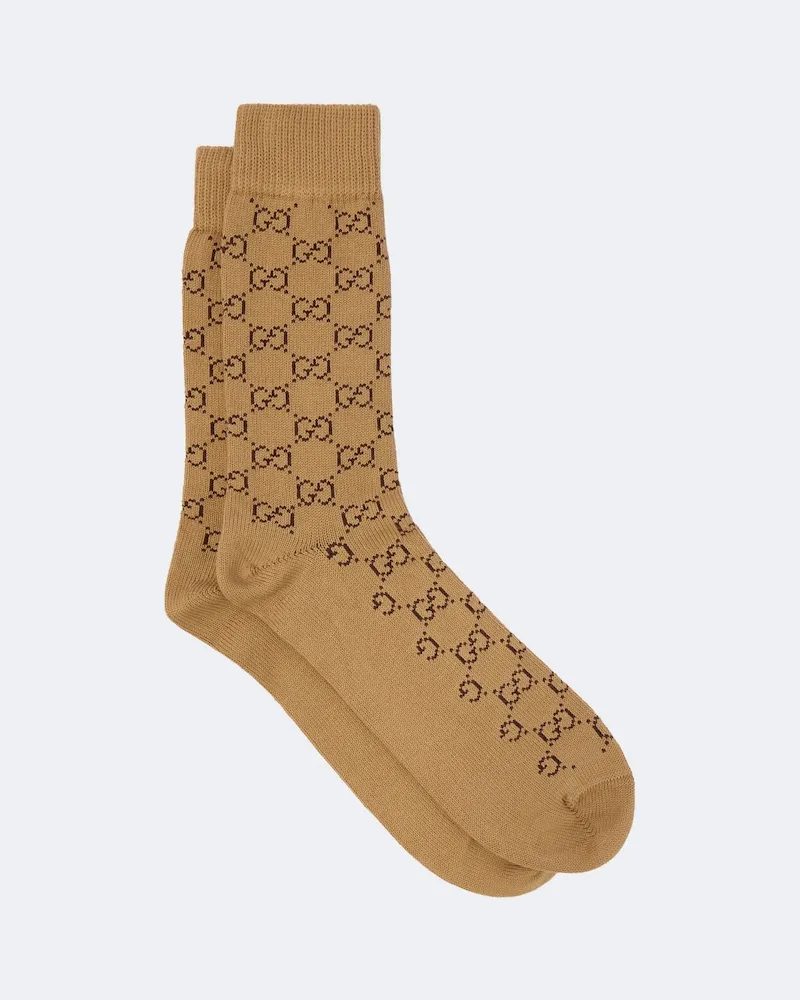 Gucci Socken GG aus Jacquard-Strick Braun