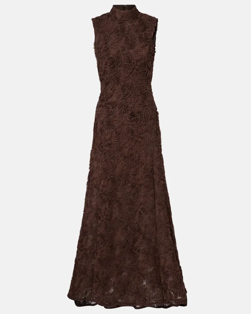 ROTATE Birger Christensen Maxikleid aus Crêpe Braun
