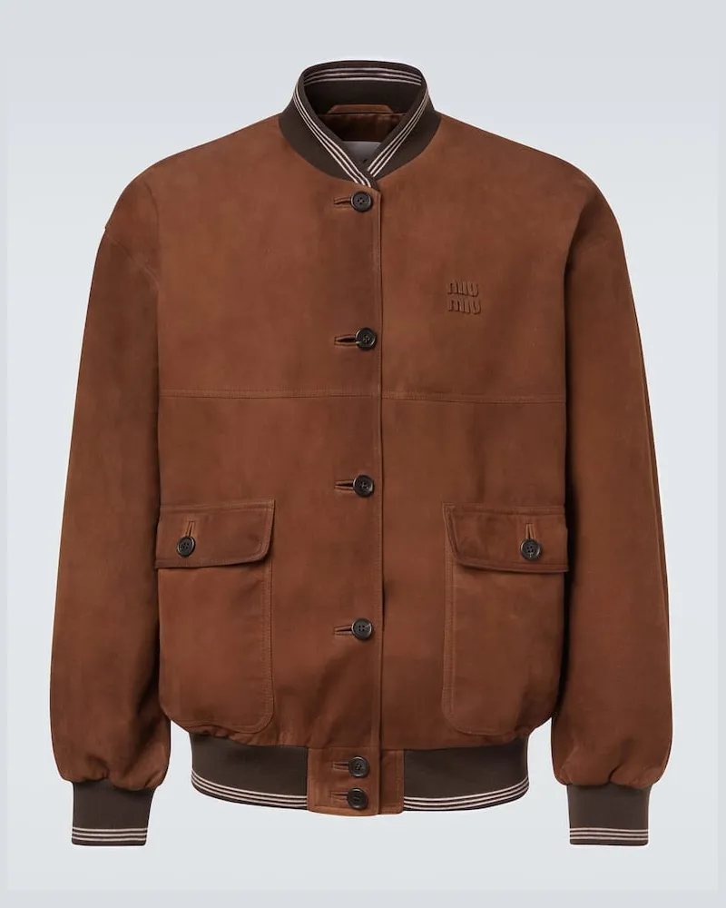 Miu Miu Bomberjacke aus Veloursleder Braun