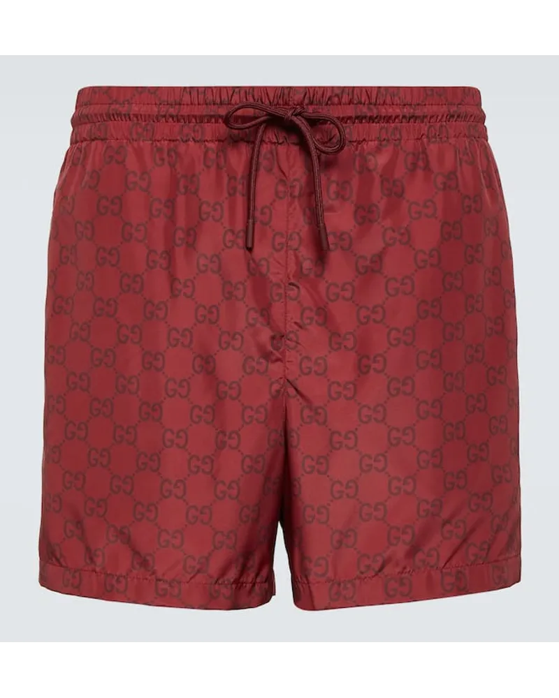 Gucci Badeshorts GG Burgund